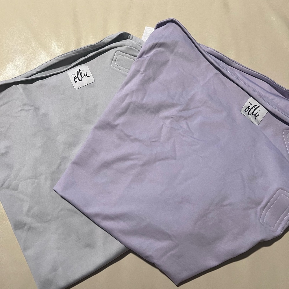 Ollie Swaddle Set in Gray and Lavender
